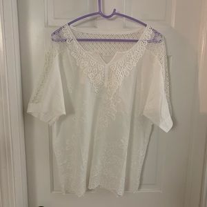 White lace shirt